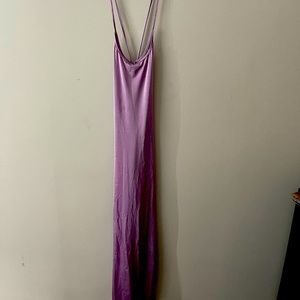 Long cross cross lace up backless split thigh dress